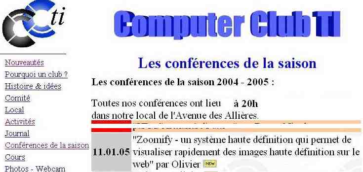 Prochaines activités du CCTI